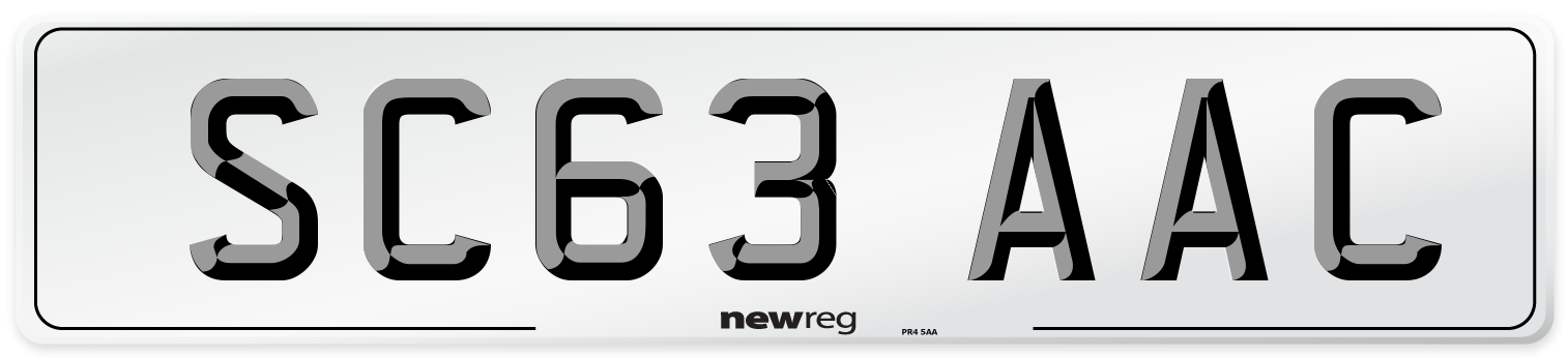 SC63 AAC Number Plate from New Reg